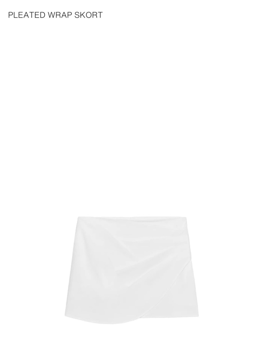 Zara White Pleated Wrap Skort